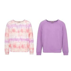 Lucky Brand Girl's Long Sleeve Tops Purple Pink Tye Dye Size Small NWT